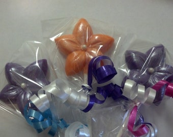 Plumeria Flower Chocolate Lollipop Favors