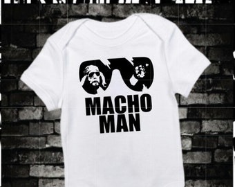 Macho Man Randy Savage Sunglasses Wrestling Baby Gift Bodysuit WWE WWF