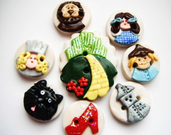 Button Oz handmade polymer clay button set ( 8 )