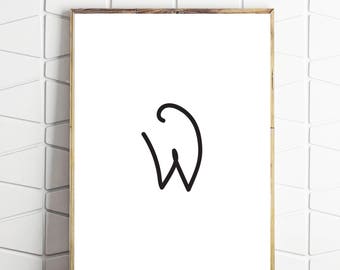 w printable, w wall art, w lower case