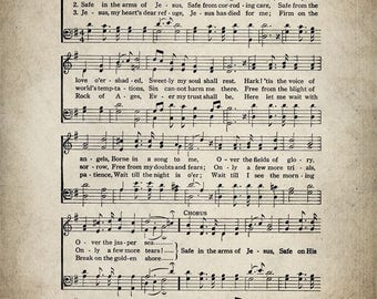 Victory in Jesus Hymn Print Sheet Music Art Hymn Art