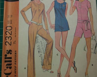 McCall's 1970 Pattern 2320 Size 14 Bust 36