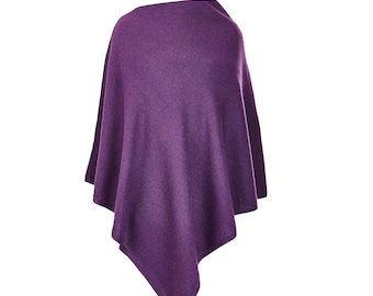 Lambswool and angora poncho