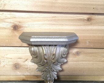 Vintage home interior shelf Hollywood regency decor Homco gold