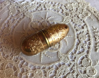 Brass hussif or etui sewing set