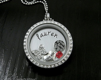 Pick 3 Charms / Floating Locket / Memory Locket / Dream / Hand Stamped Jewelry