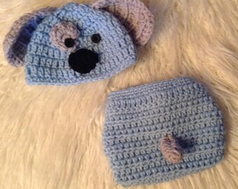 0-3 month Puppy diaper cover and hat