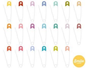 Open Safety Pin Clipart Illustration for Commercial Use | 0555