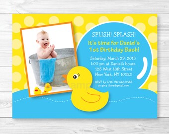 Rubber Duck Birthday Invitation Printable Rubber Duck Invite