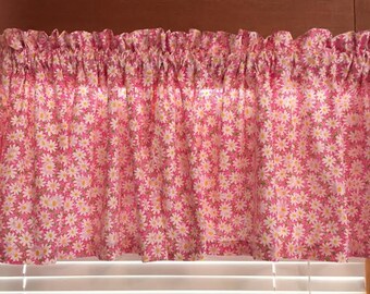 Daisies on Pink Background ~ Window Valance ~ 42" Wide