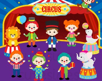 Circus clipart , circus clip art ,clowns clipart , circus printable , circus images , lion elephants monkey tiger Ferris wheel clipart
