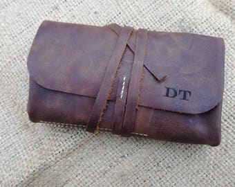 Leather Pipe pouch, Leather pipe roll, Pipe Case, Tobacco pouch, Anniversary gift, Cigar, Rolling pipe Case, Pipe Bag, Personalized Leather