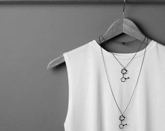 Nicotine Molecule Necklace - Black