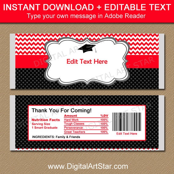 Free Printable Graduation Candy Bar Wrappers Templates