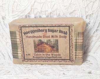 Goat Milk Soap, Cabin, Woods, Cinnamon, bayberry, pine, Father's Day gift, Handmade soap, Cold Process soap, Moeggenborg Sugar Bush