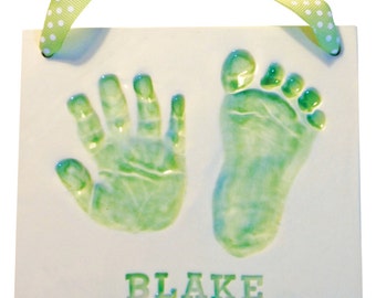 Newborn Baby Handprint Clay Keepsake
