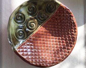 Handcrafted Stoneware Clay Abstract Bowl