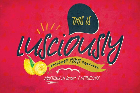 Digital Font Lusciously - Digital Typeface - Hand drawn signature font - Instant Download -