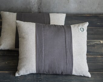 Natural decorative pillow beige throw cushion set hemp pillow organic cushion natural bedroom decor hemp cushion eco friendly pillow