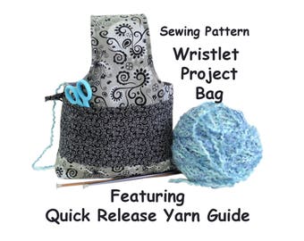 wristlet project bag knitting project bag crochet project bag small project bag knitting organizer supply bag