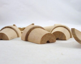 Split wooden flower pot miniature 1 5/8" tall unfinished DIY set of 6 pieces
