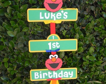 Elmo/Sesame Street Birthday Party Sign