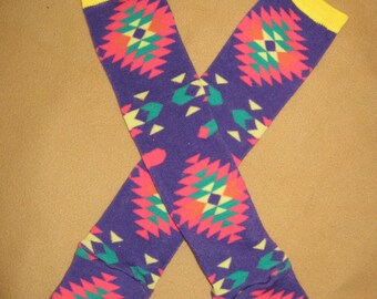 Leg warmer, Infant, Newborn -Southwestern print in pinkpurple - infant leg warmer, newborn leg warmer, baby girl leg warmer, baby leg warmer