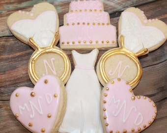 Bridal Shower / Wedding Cookie Favors 1 dozen