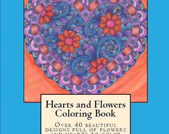 Hearts and Flowers Coloring Book