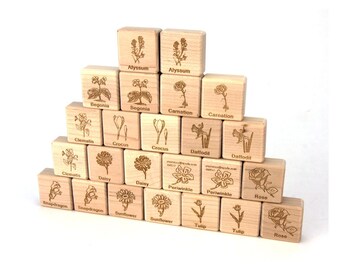 Flower Garden Matching Game 24 pc Maple Blocks