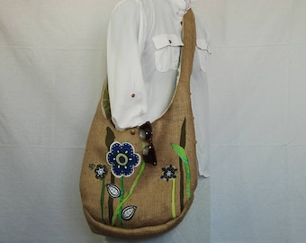 Shoulder Burlap Tote Market Bag