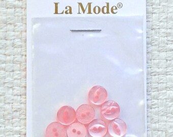 Pink La Mode Buttons - 1/4" or 7 mm - Package of 8 04/18
