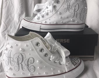 Simply GORGEOUS!! Customized Hidden Wedge Wedding Converse