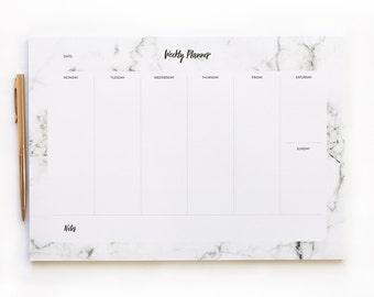 Weekly Planner Printable - Marble - A4 - Daily Planner - Instant Download