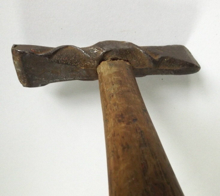 Antique masonry iron hammer, probably 18th century, unique Mason tool