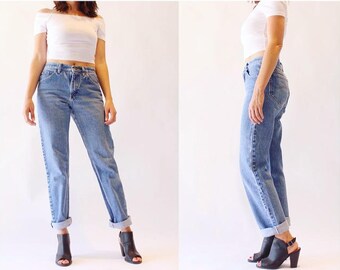 SALE Vintage Boyfriend Jeans Relaxed Fit Medium Wash Lee Jeans 80's Baggy Denim Size 28