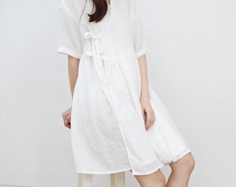 Crinkled Double Gauze Fabric White By The Yard