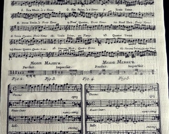 Sheet music paper napkin measures