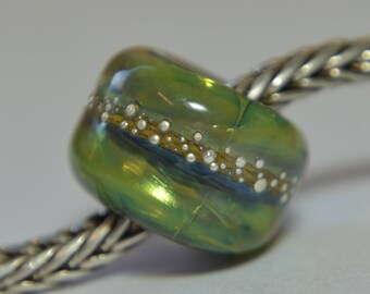 Unique Handmade Lampwork Glass European Charm Bead with Pure Silver - SRA - Fits all charm bracelets - Silver Core Options