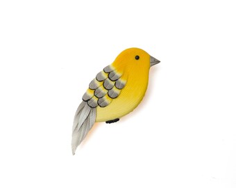 Yellow bird brooch pin Cute bird pin Bird lover gift  Bird jewellery Birds brooch pin Birdy Brooch Small present Brooch bird Titmouse