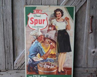 Canada Dry Spur Cola Store Display Cardboard Advertising Sign