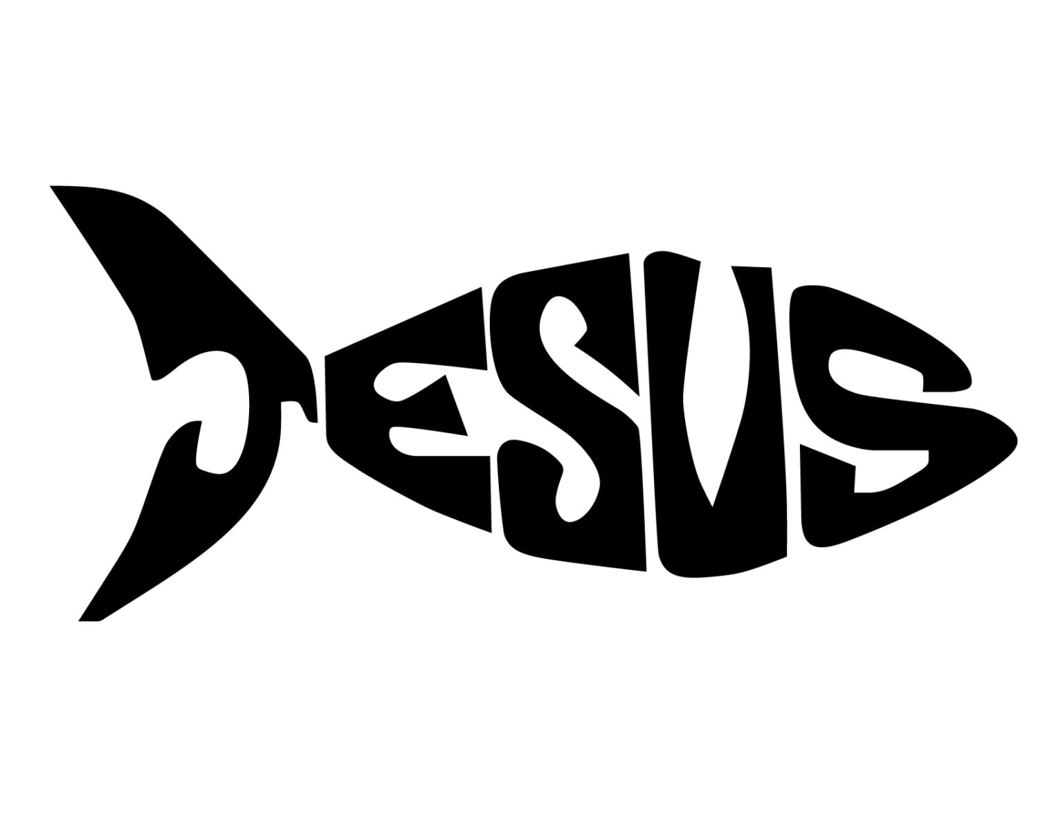 Jesus Fish Decal Jesus Fish Sticker Christian Fish Symbol