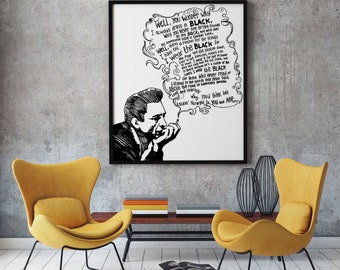 Johnny Cash, Johnny Cash poster, Johnny Cash print, Johnny Cash wall art, Home decoration