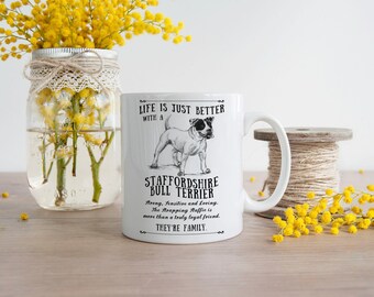 Staffordshire Bull Terrier Mug ~ Perfect Gift can be personalised