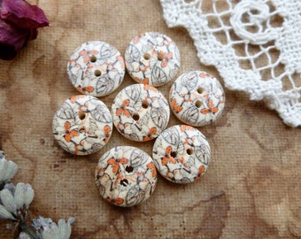 10x Wooden Button 15mm Button, Sewing, Dress Making Buttons Scrapbooking BT15