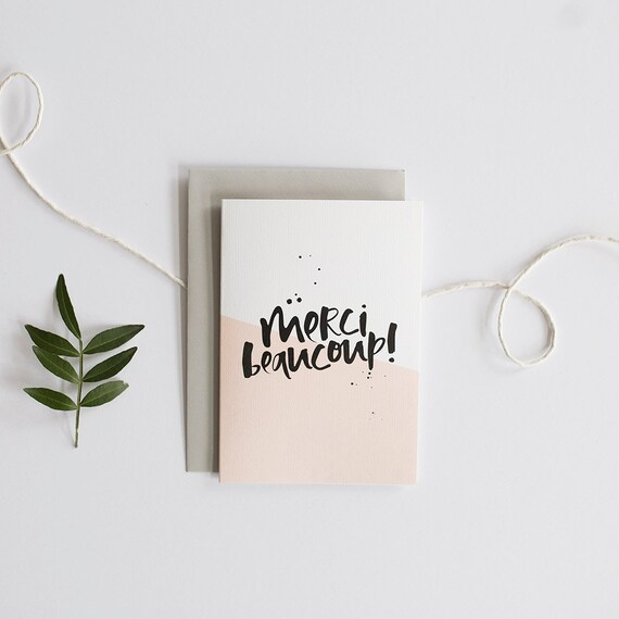 thank you card pretty thank you card french card modern