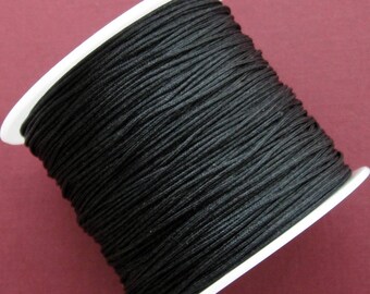 0.8mm Black Nylon Beading Cord 45 Meters Per Spool, Black Knotting Cord, Chinese Knotting Cord, Braided Jewelry Cord, Bracelet Cord CCS0014
