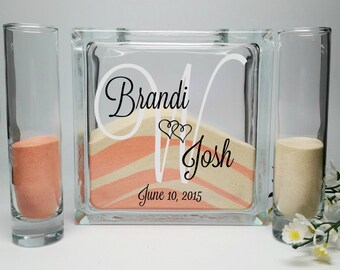 Sand Ceremony Set, Unity Sand Vase , Sand Shadow Box Kit, Wedding Sand, Beach Wedding Decor, Unity Candle Set, Sand Ceremony Kit, Sand Set