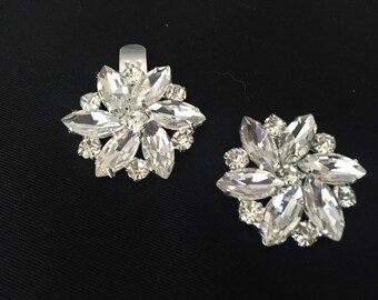GABBI - Rhinestone Flower Shoe Clips