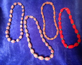 Pretty fabric beaded necklace